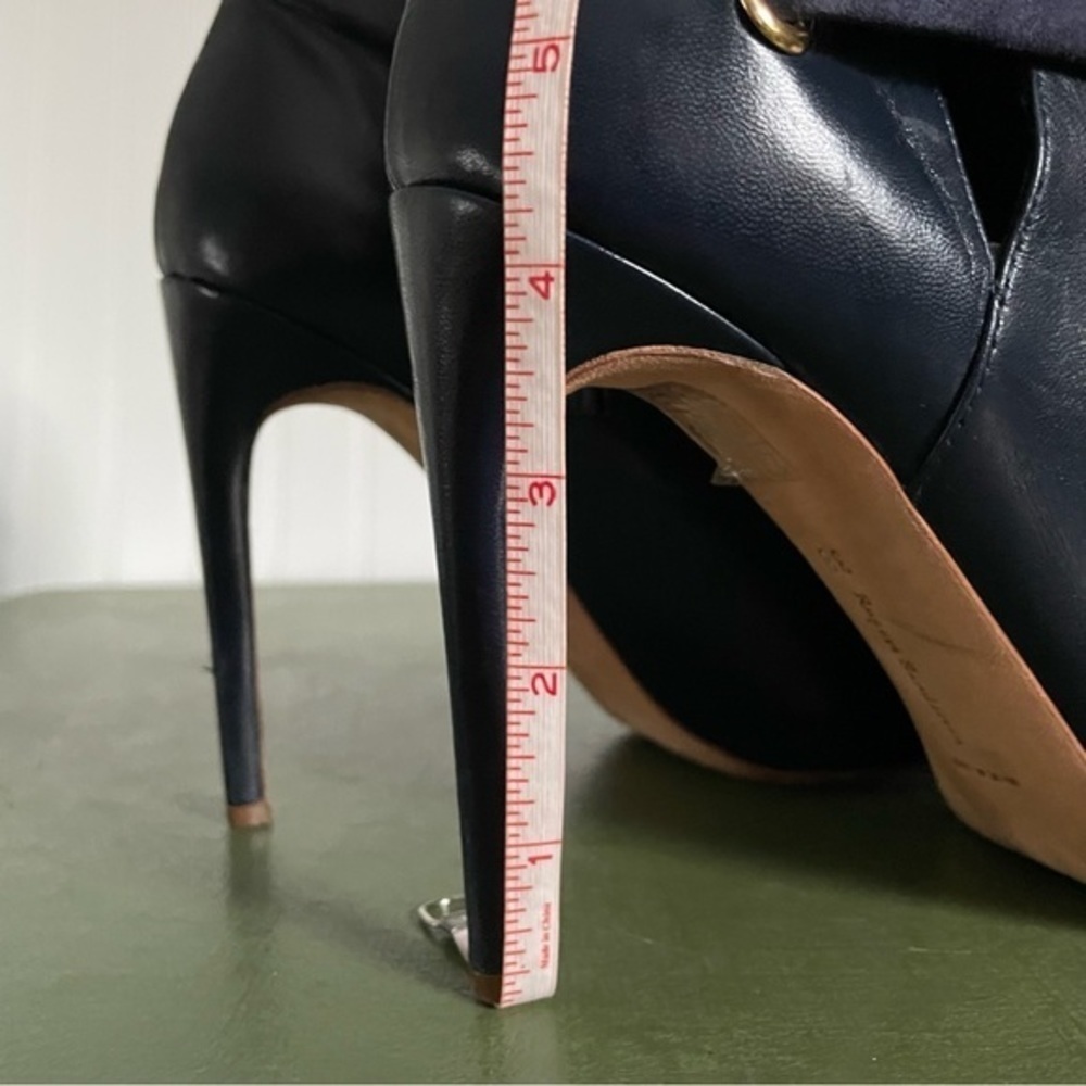Rupert Sanderson Stiletto Heel Platform Ankle Boots/Booties in Navy Leather - Picture 11 of 14